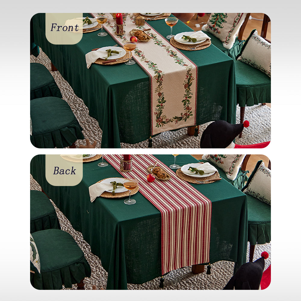 Ivy Holly Christmas Table Runner