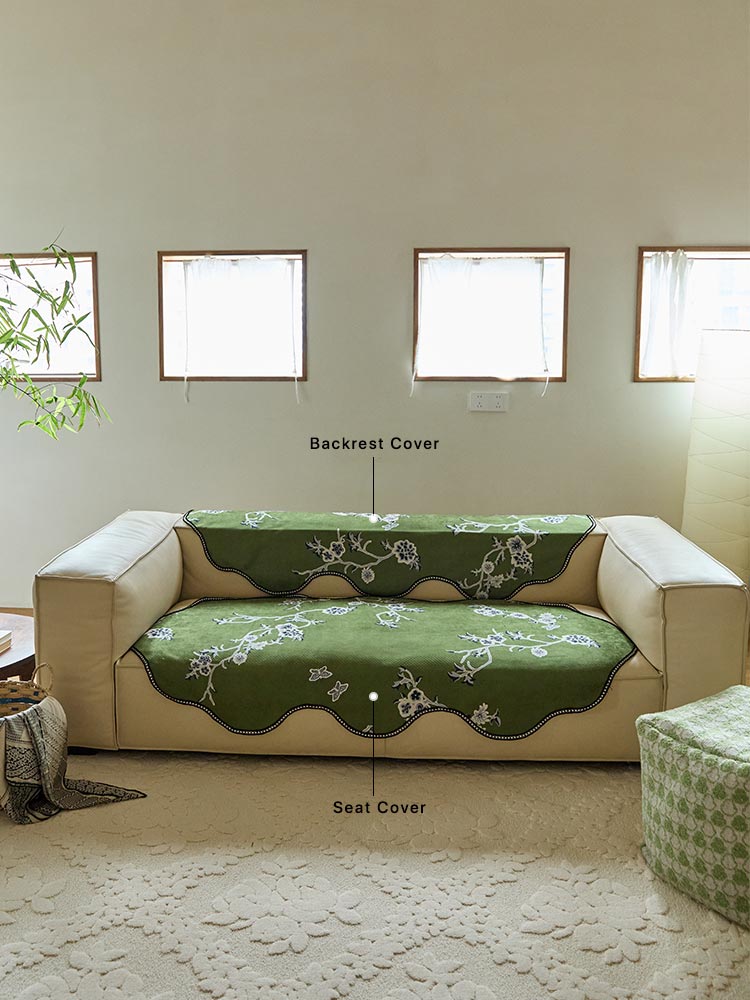 Verdant Blossom Sofa Cover