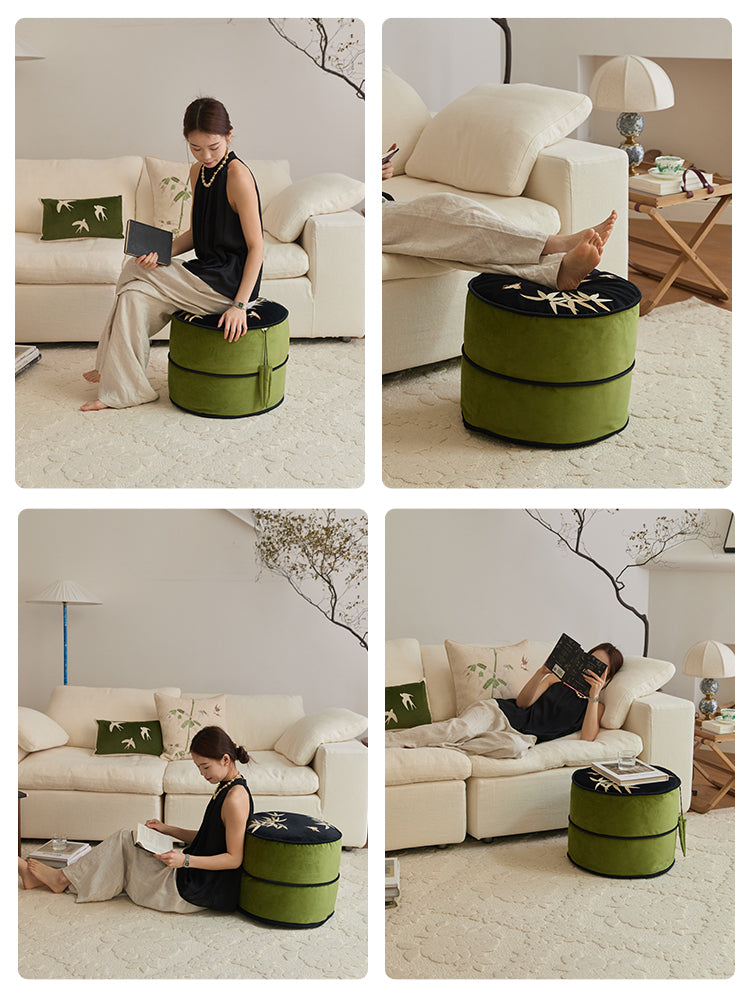 Bamboo Velvet Pouf Cover