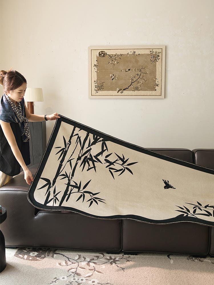 Black Bamboo Sofa Cover