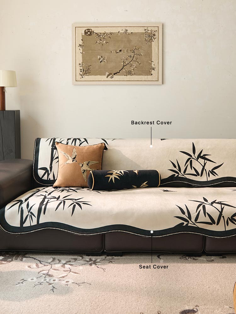 Black Bamboo Sofa Cover