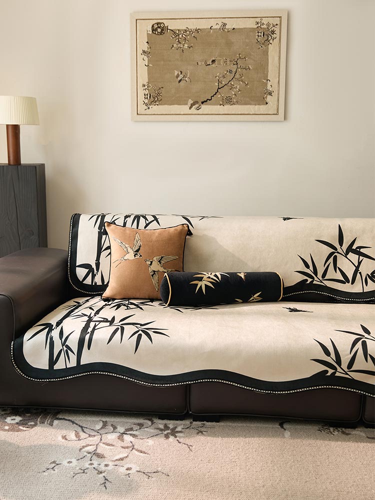Black Bamboo Sofa Cover