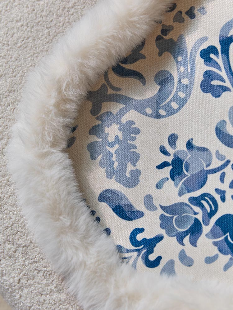Blue Damask Sofa Cover