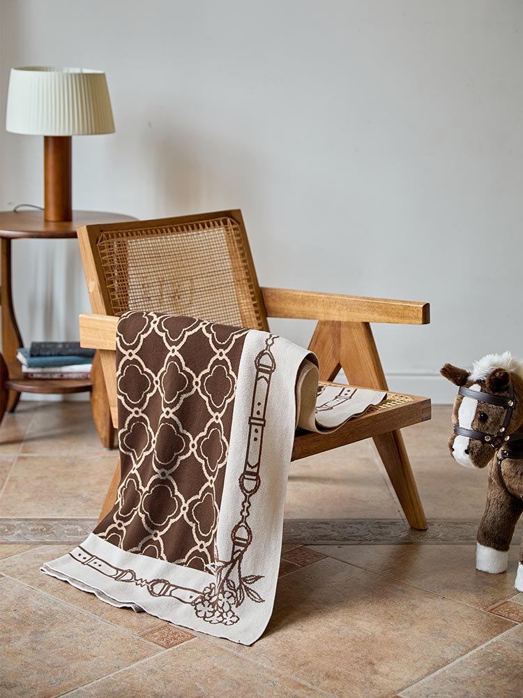 Brown Knit Cotton Blanket