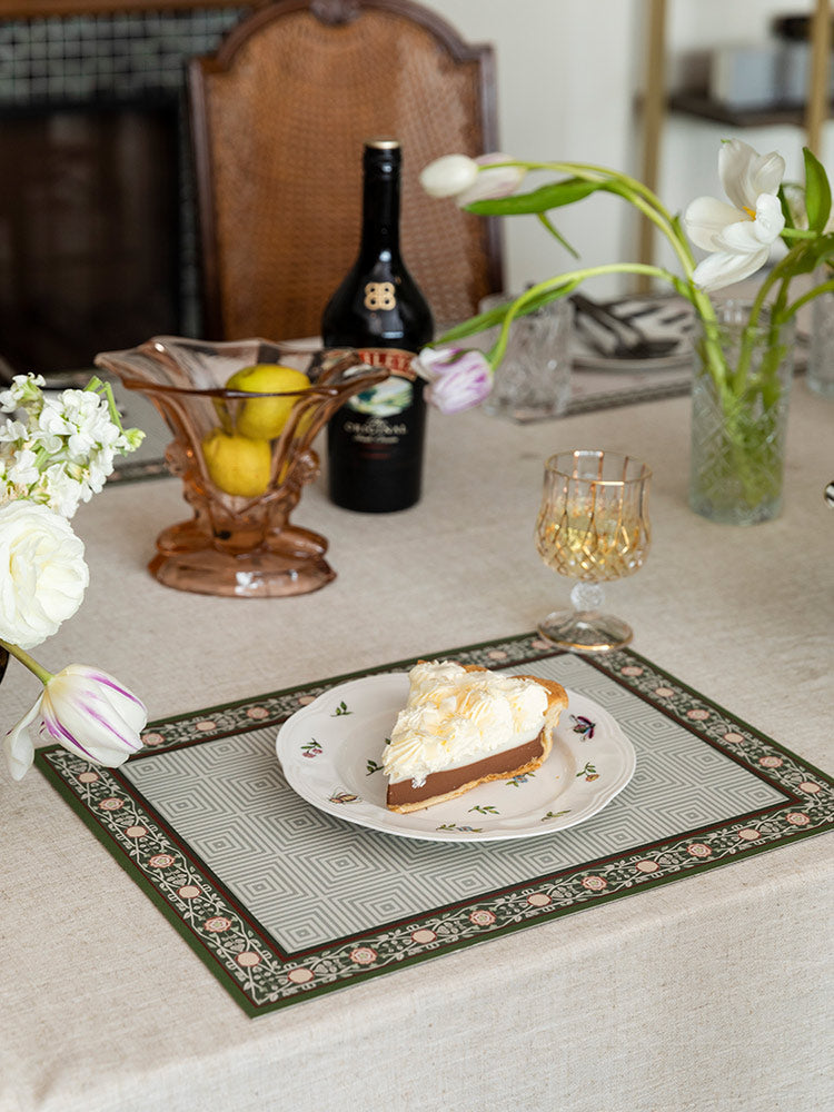 Geometric Print Leather Placemat