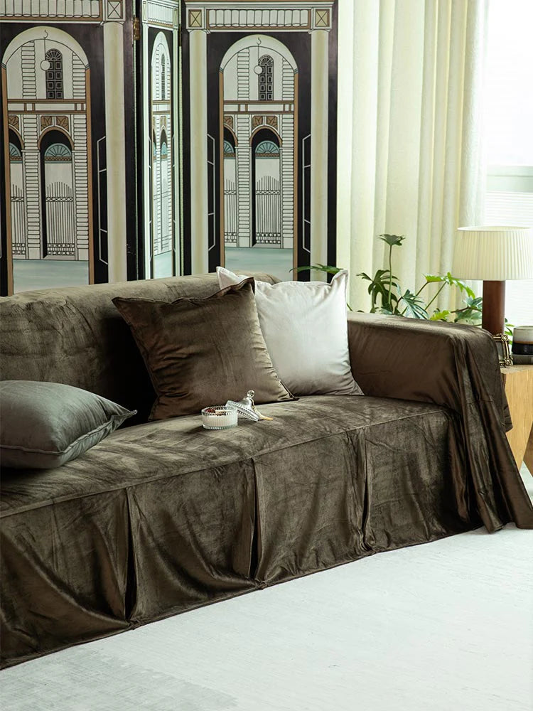 Price Difference for Chocolate Brown Velvet Sofa Cover