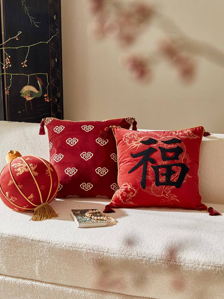 Crimson Phoenix Pillow Cover
