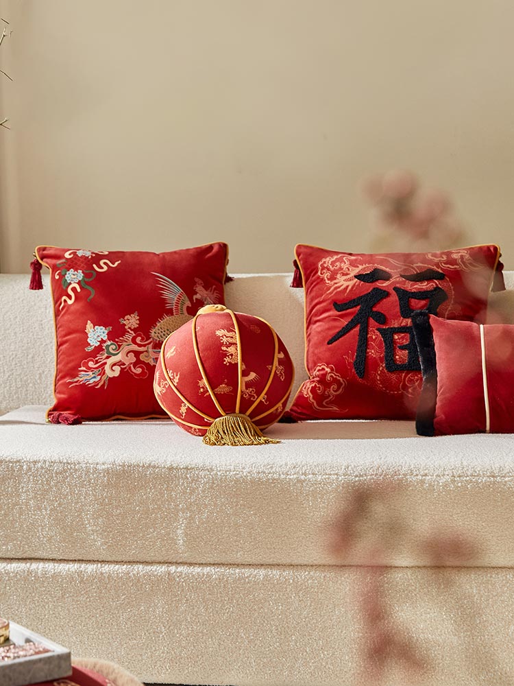Crimson Phoenix Pillow Cover