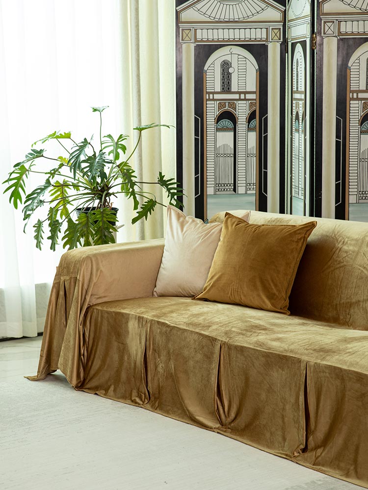 Croissant Velvet Sofa Cover