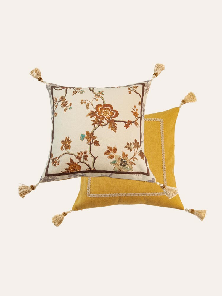 Floral Vine Branch Pillow Cover