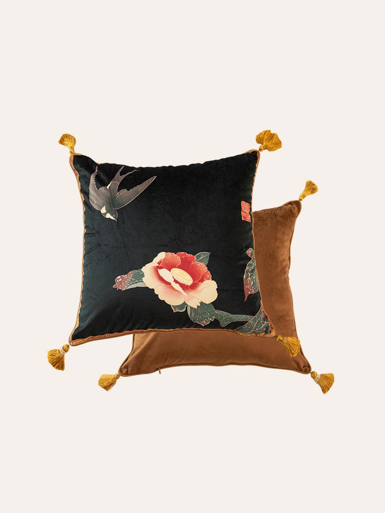 Floral Vine Branch Pillow Cover