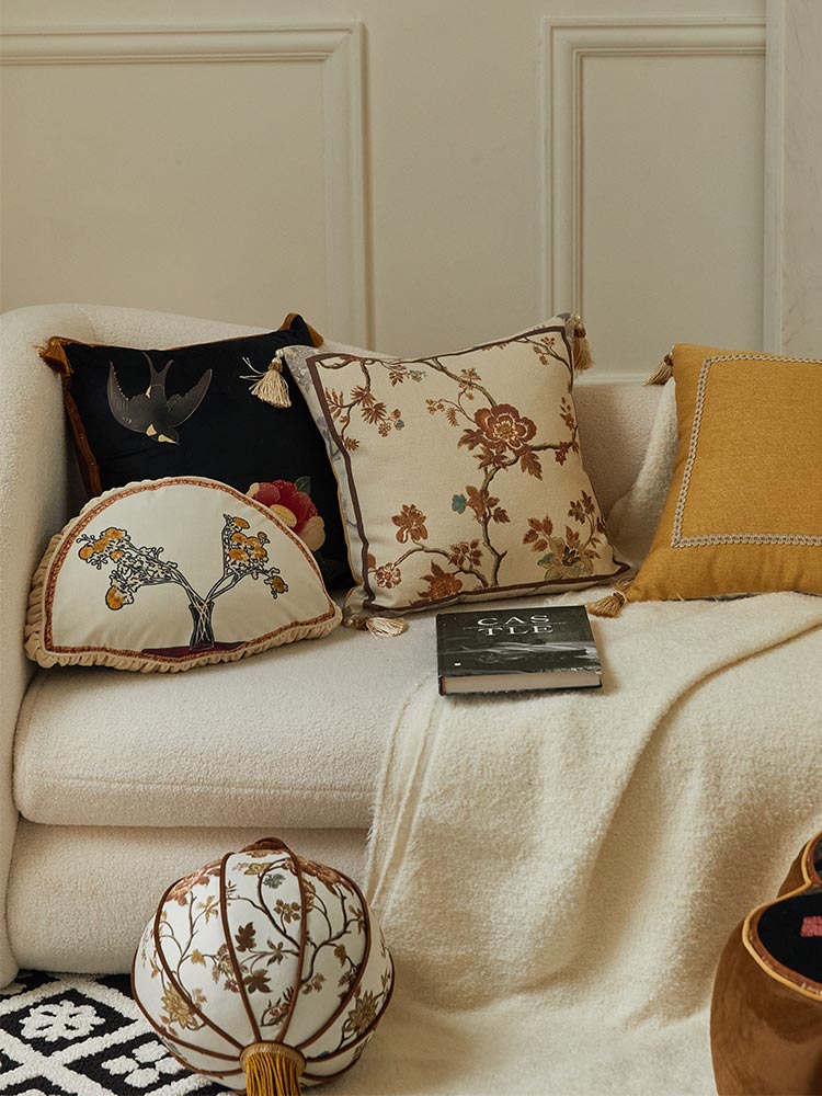 Floral Vine Branch Pillow Cover