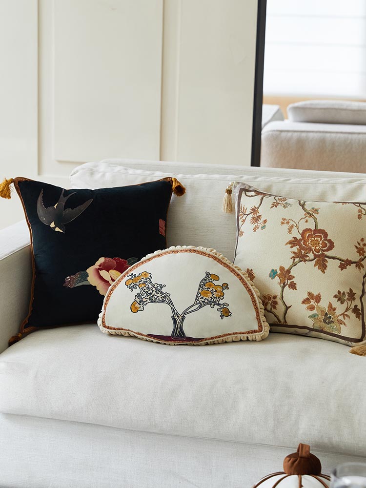 Floral Vine Branch Pillow Cover