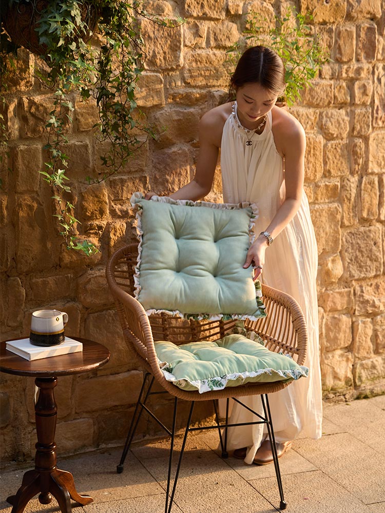 Green Bloom Chair Seat Cushion