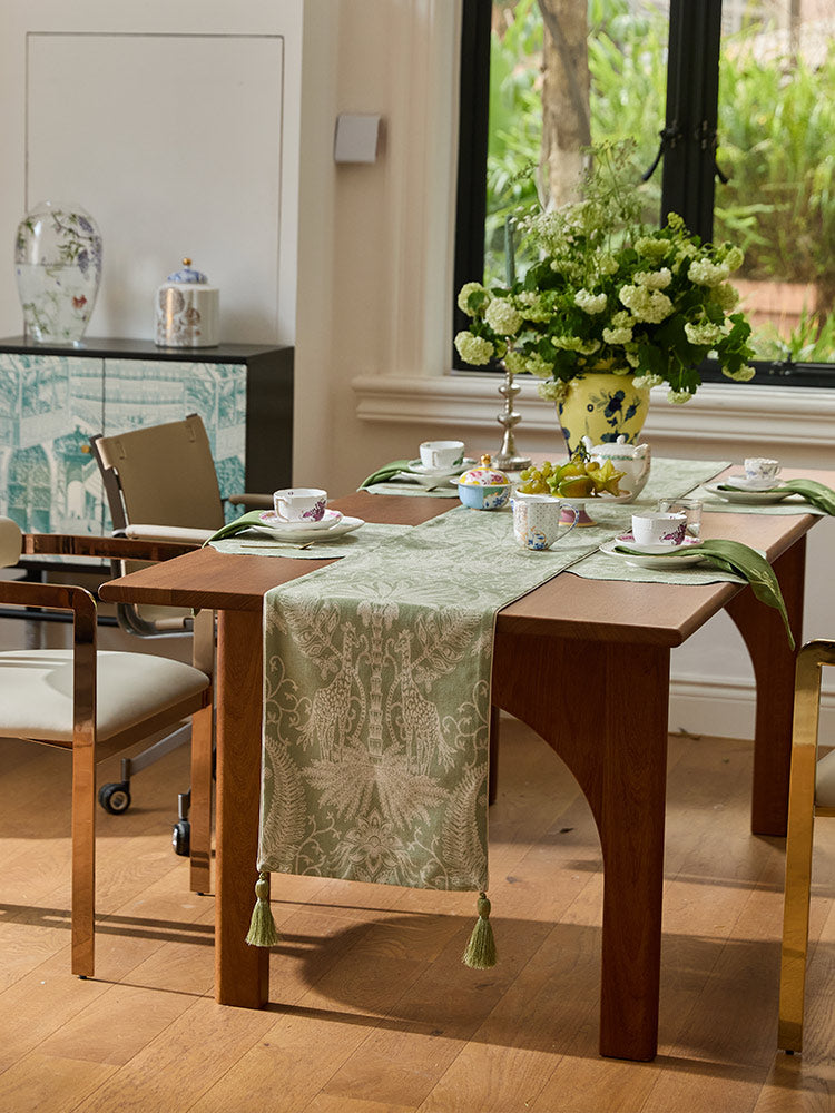 Green Giraffe Table Runner