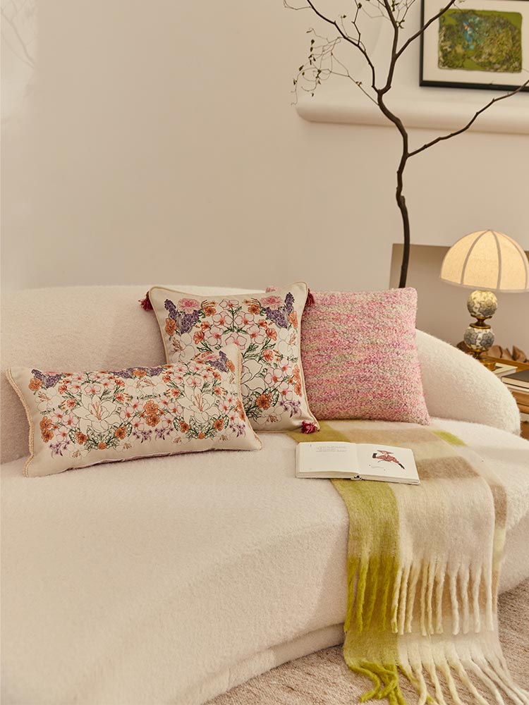 Floral Fantasy Throw Pillow Cover