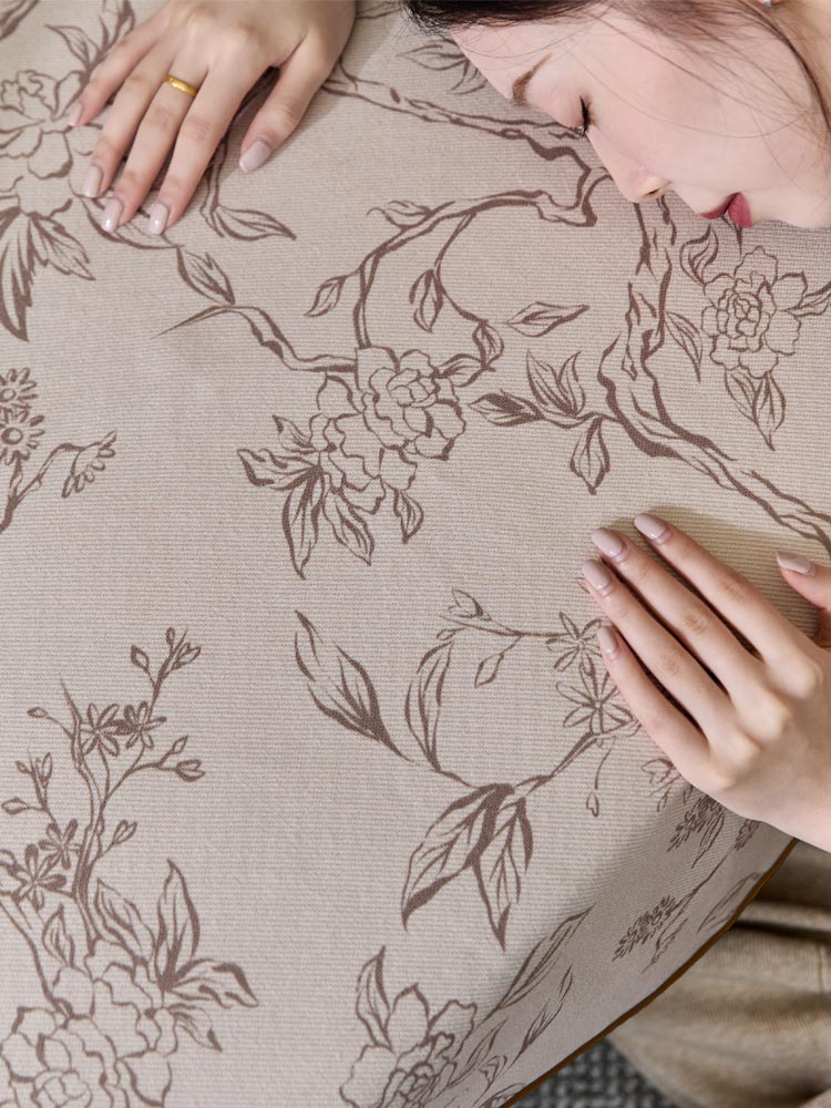 Irregular Floral Bird Sofa Cover