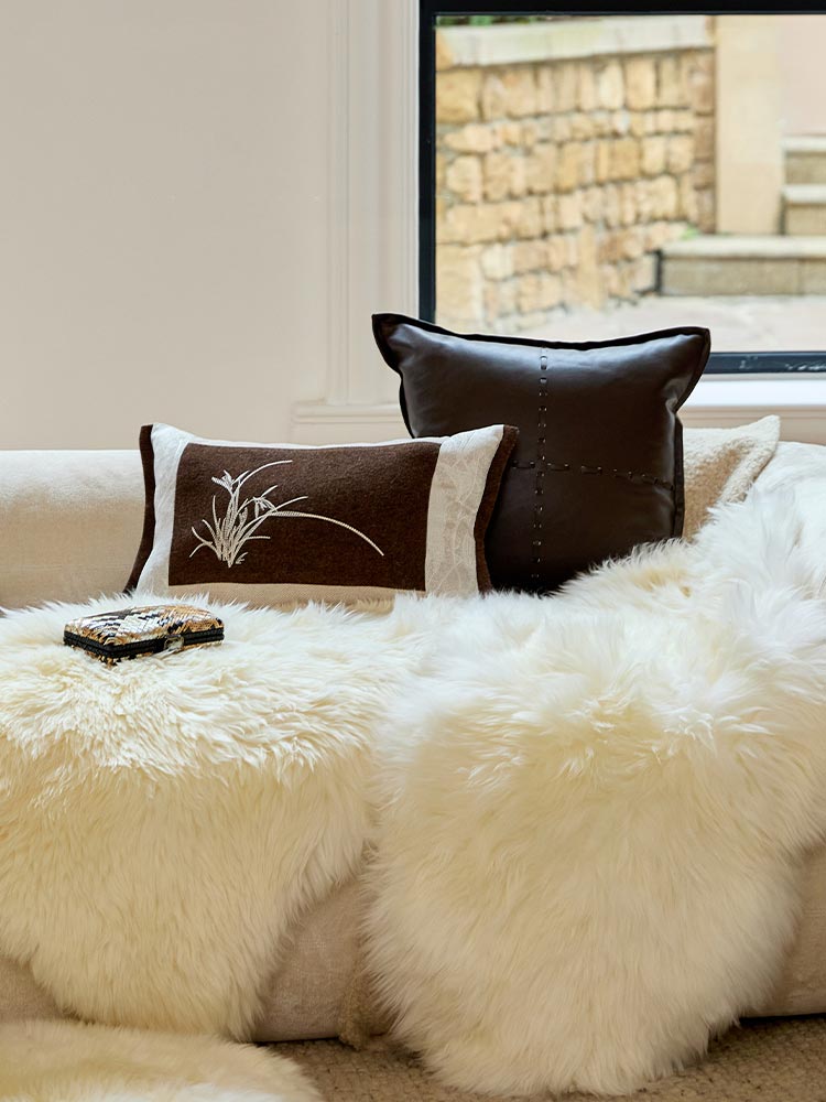 Plush Wool Sofa Cover