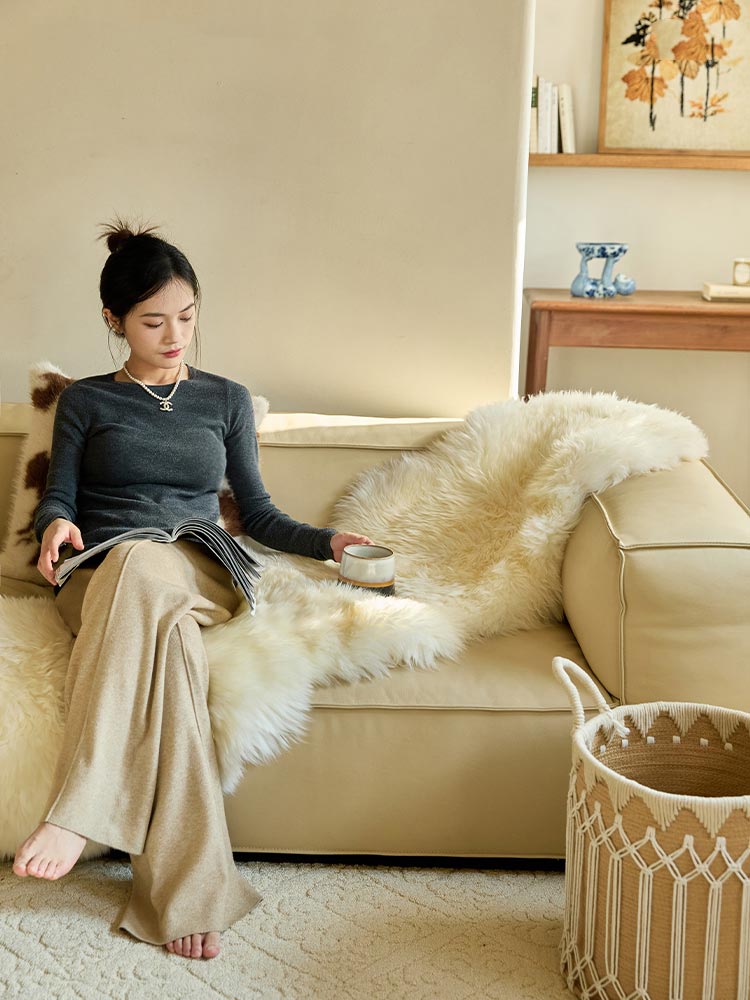 Plush Wool Sofa Cover