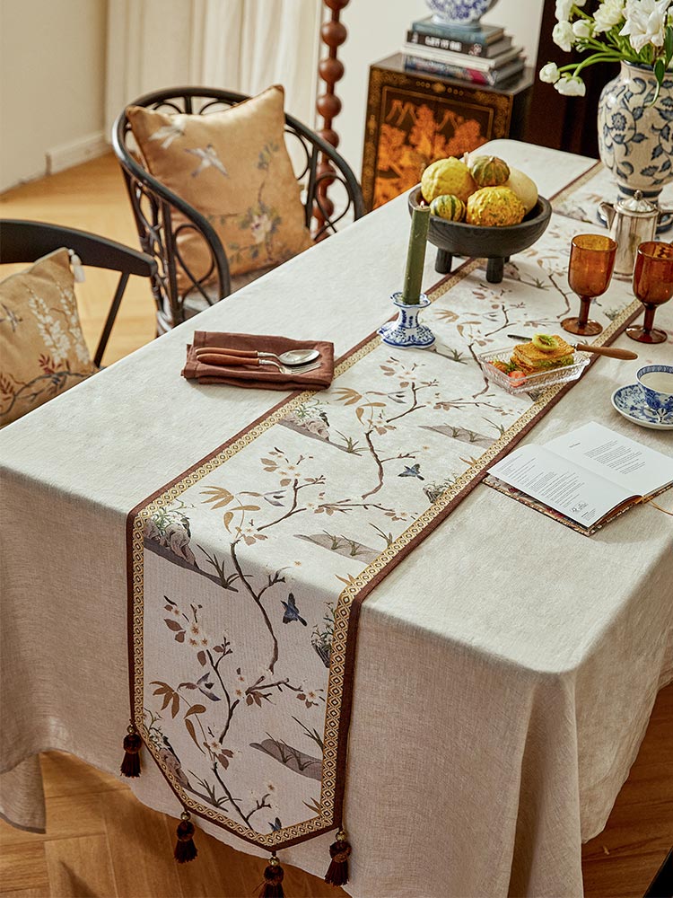 Oriental Bird Table Runner