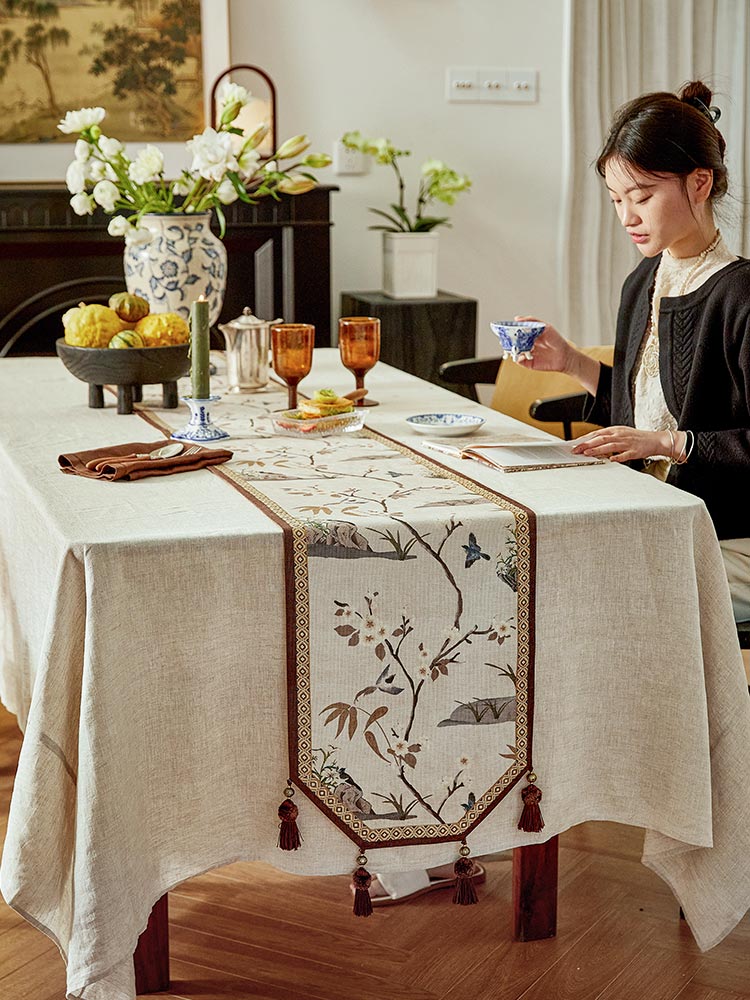 Oriental Bird Table Runner