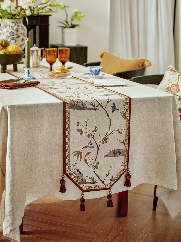 Oriental Bird Table Runner