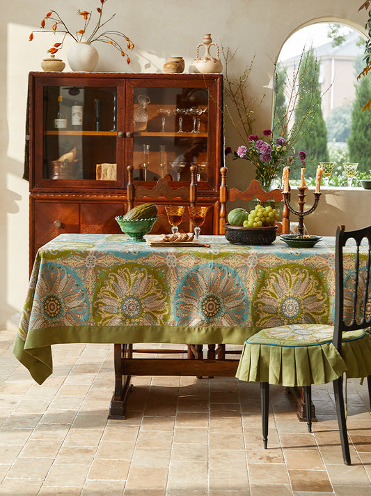 Rosewood Bloom Jacquard Tablecloth