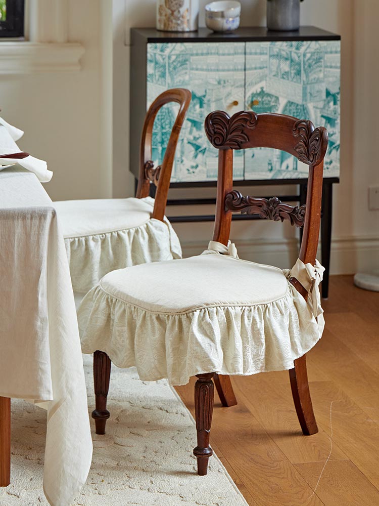 Ruffle Grace Chair Seat Cushion