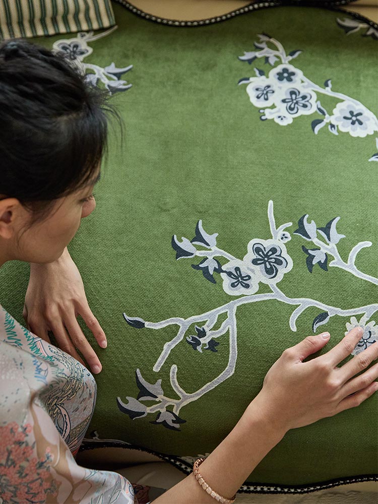 Verdant Blossom Sofa Cover