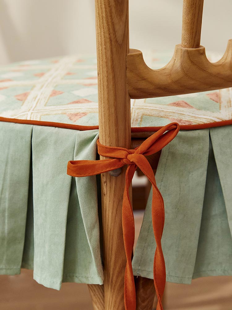 Vintage Ruffle Chair Seat Cushion