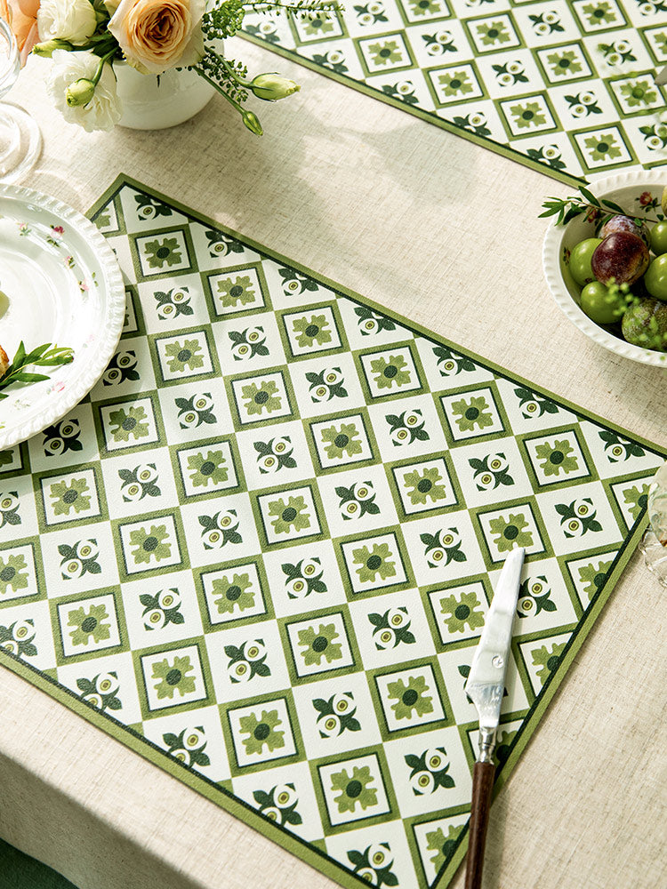 Check Leather Placemat