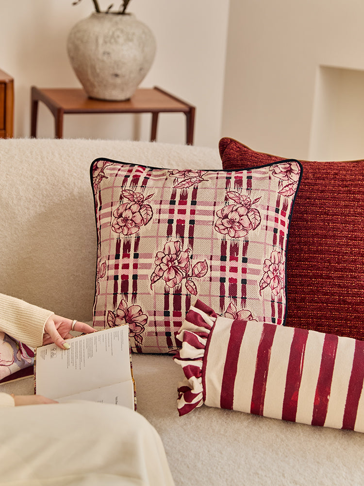 Camellia Blossom Throw Pillow Cover