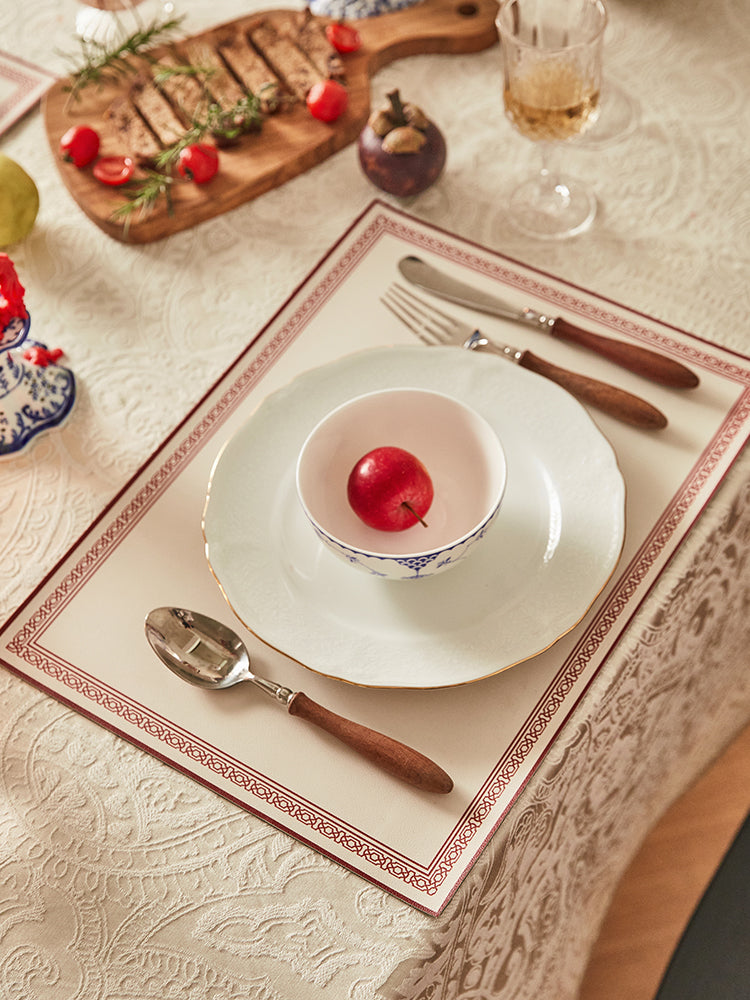 Lucky Red Leather Placemat