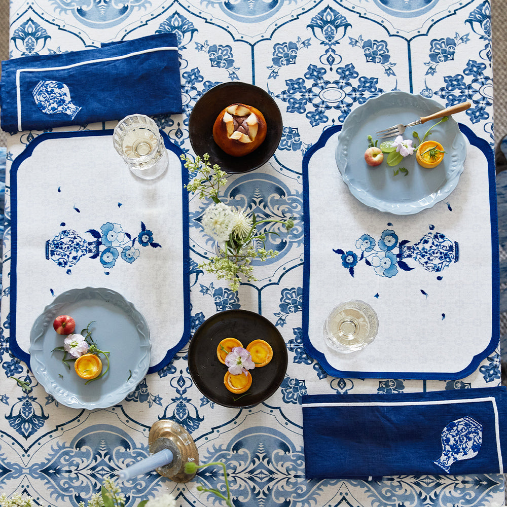 Delft Blue and White Porcelain Napkin & Placemat