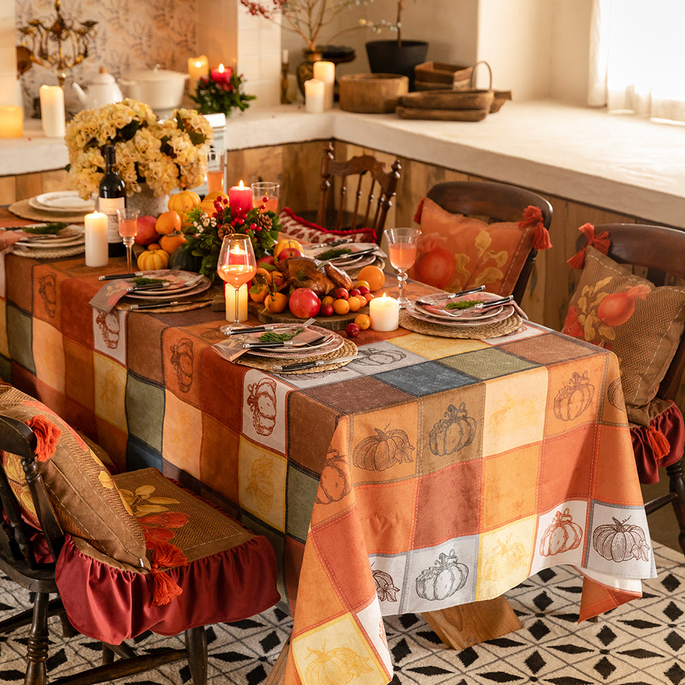 Harper Thanksgiving Halloween Pumpkin Custom Tablecloth