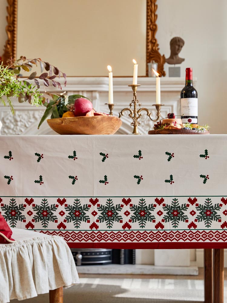 Geometric Snowflake Tablecloth