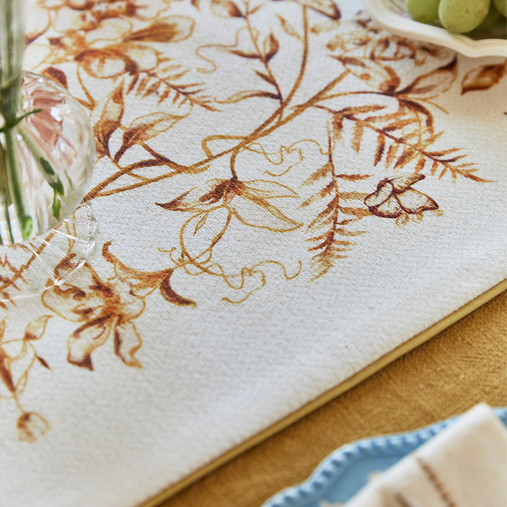 Nabis Flower and Butterfly Tablecloth Custom Table Runner