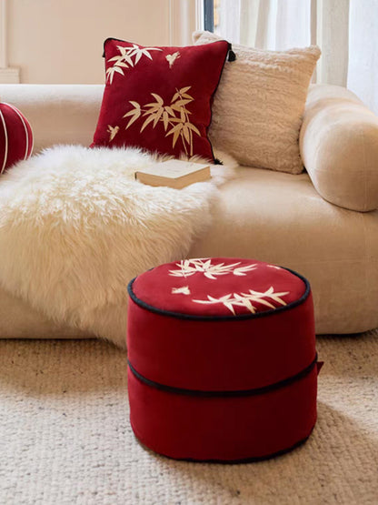 Oriental Bamboo Pouf Cover