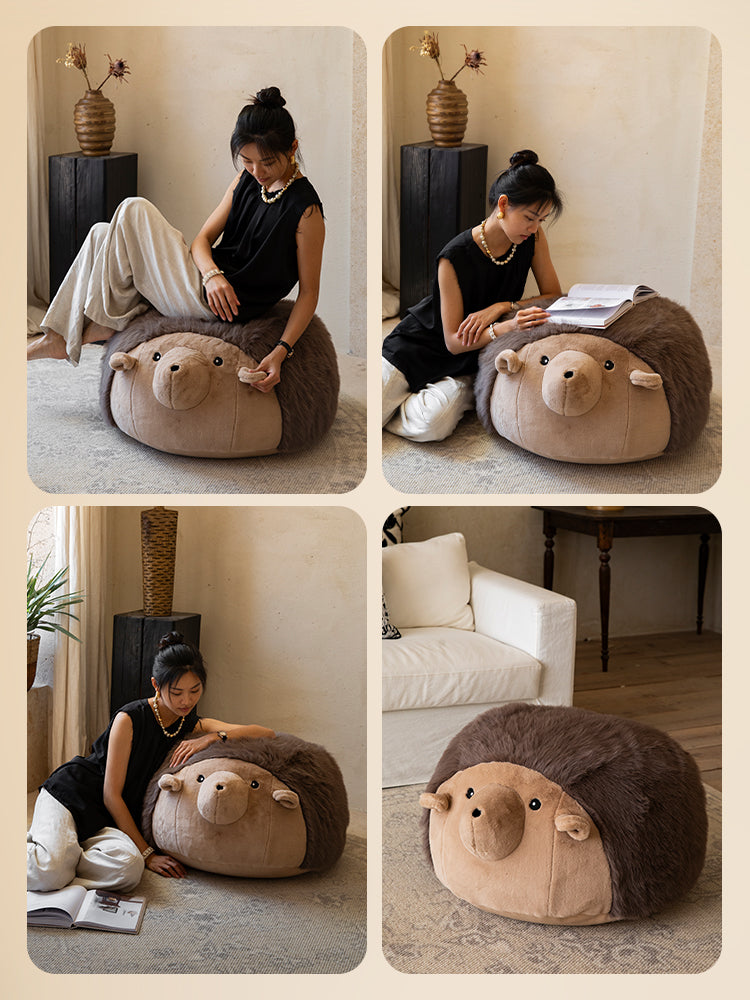 Hedgehog Plush Pouf Cover