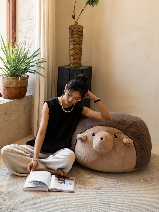 Hedgehog Plush Pouf Cover
