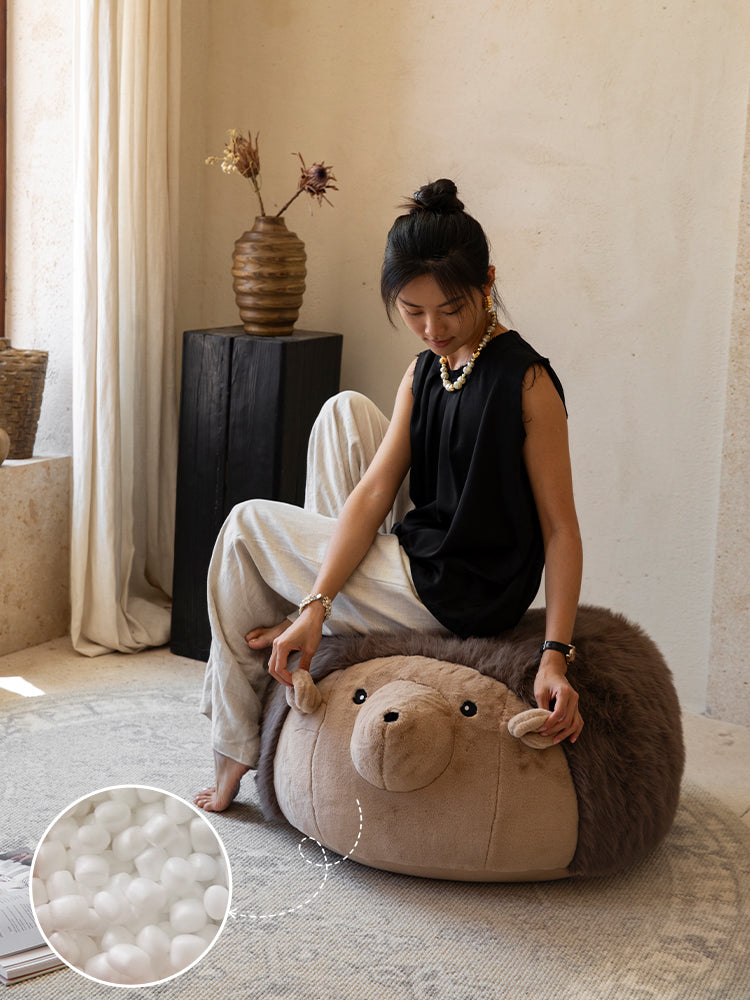 Hedgehog Plush Pouf Cover