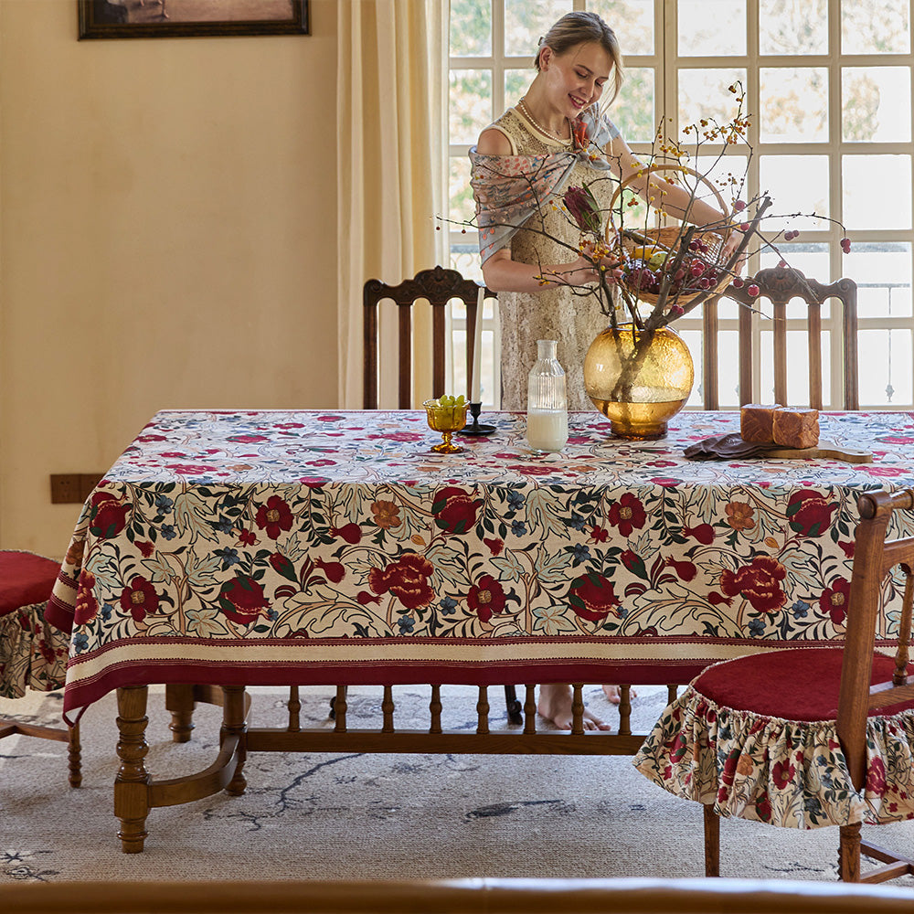 Amélie Custom Floral Print Tablecloth