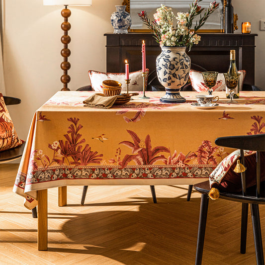 Sylvie Animal Print Waterproof Yellow Tablecloth