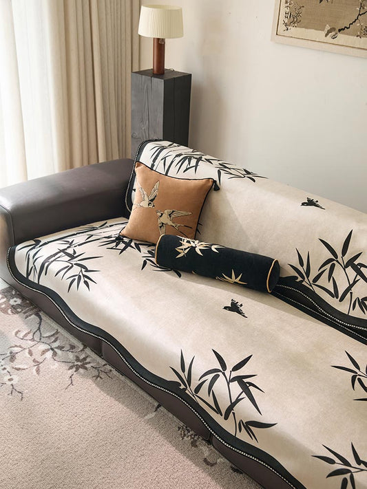 Black Bamboo Sofa Cover