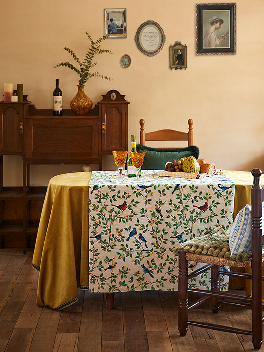 Branch Parrot Jacquard Tablecloth