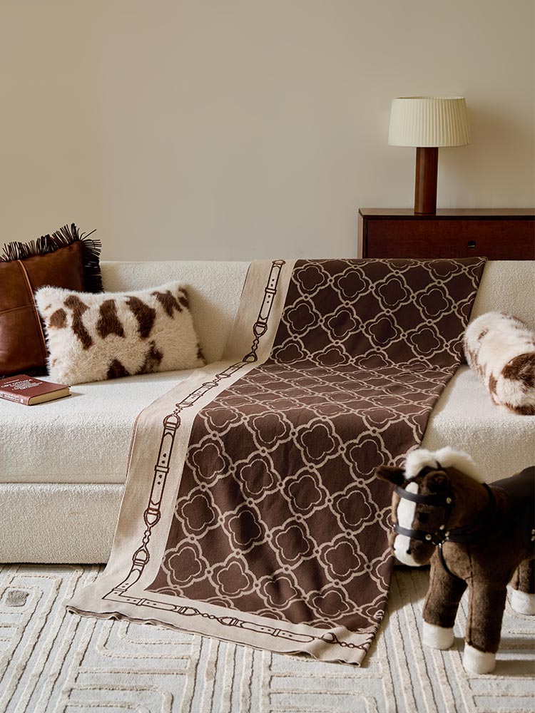 Brown Knit Cotton Blanket
