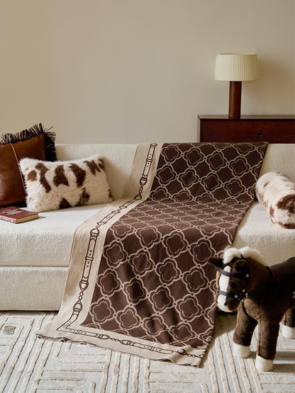 Brown Knit Cotton Blanket
