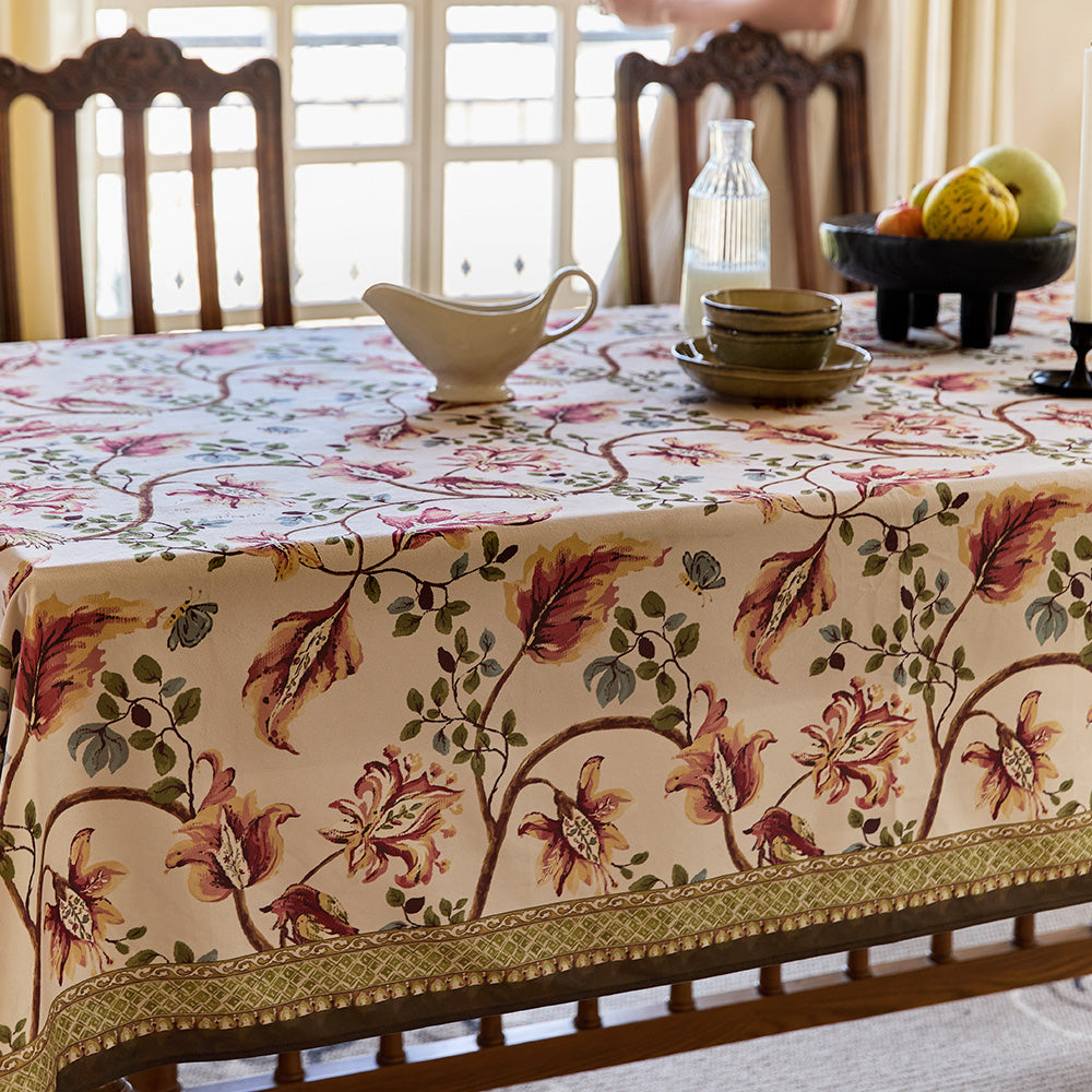 Clara French Autumn Floral Waterproof Tablecloth