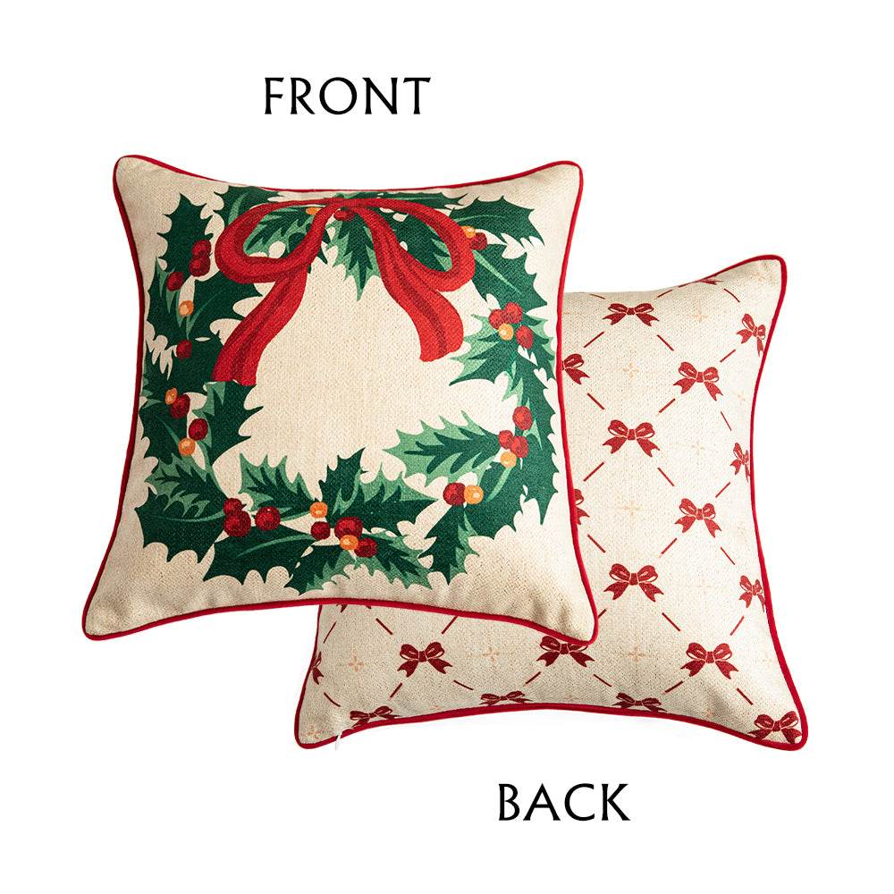 Clarissa Custom Holiday Wreath Pillow Cover