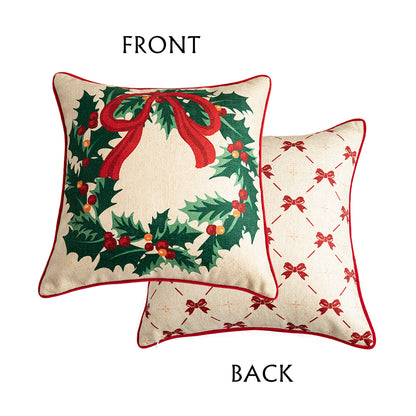 Clarissa Custom Holiday Wreath Pillow Cover